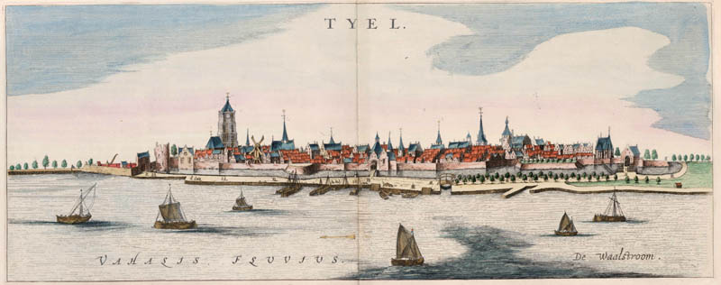 Gezicht op Tiel 1649 Blaeu